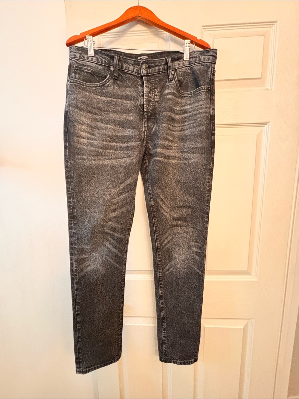 Earnest Sewn: Men's Washed Gray Slim Straight Jeans
